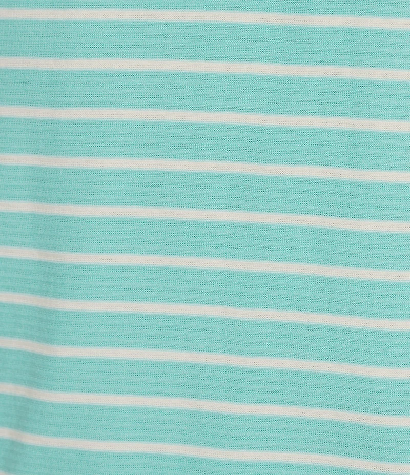 APNY Striped Crew Neck Long Puff Sleeve Top