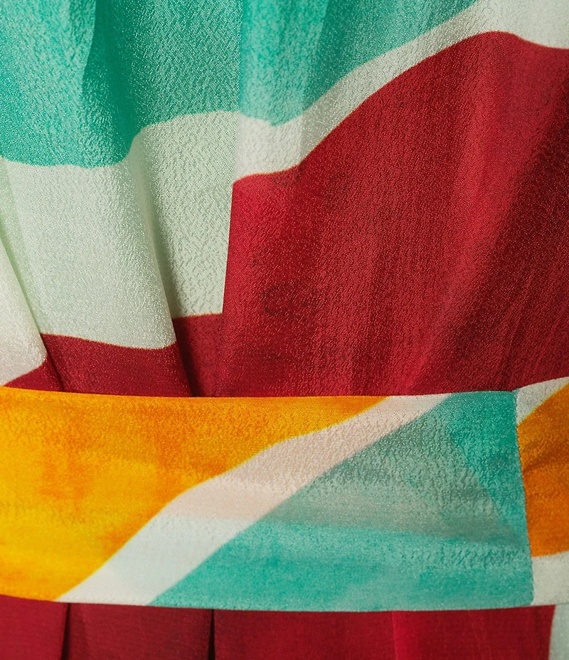 APNY Woven Abstract Print V-Neck Sleeveless Maxi Tank Dress