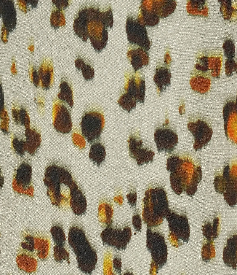 APNY Woven Animal Print High Neck Long Sleeve Top