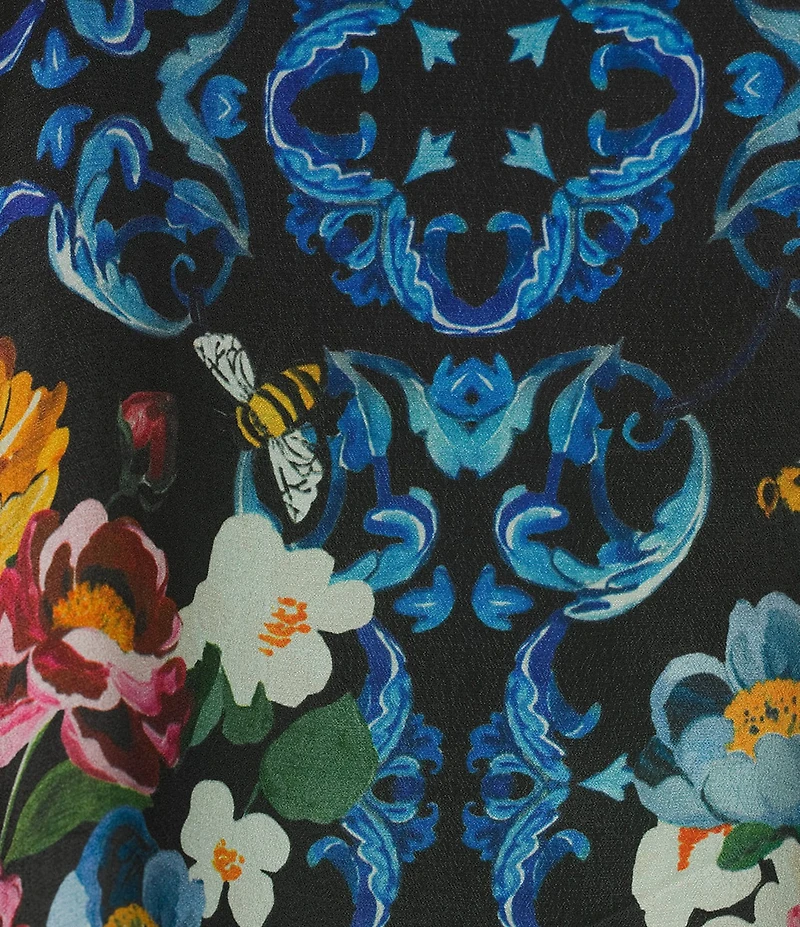 APNY Woven Floral Print V-Neck Long Sleeve Blouse