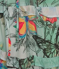 APNY Woven Floral Print V-Neck Short Sleeve Ruffle Tiered Maxi A-Line Dress