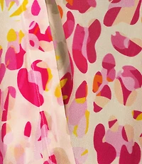 APNY Woven Print V-Neck Short Sleeve Wrap Blouse