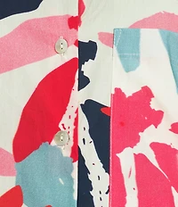 APNY Woven Printed Point Collar Long Sleeve Boyfriend Shirt