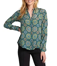 APNY Woven Printed Point Collar Long Sleeve Shirt
