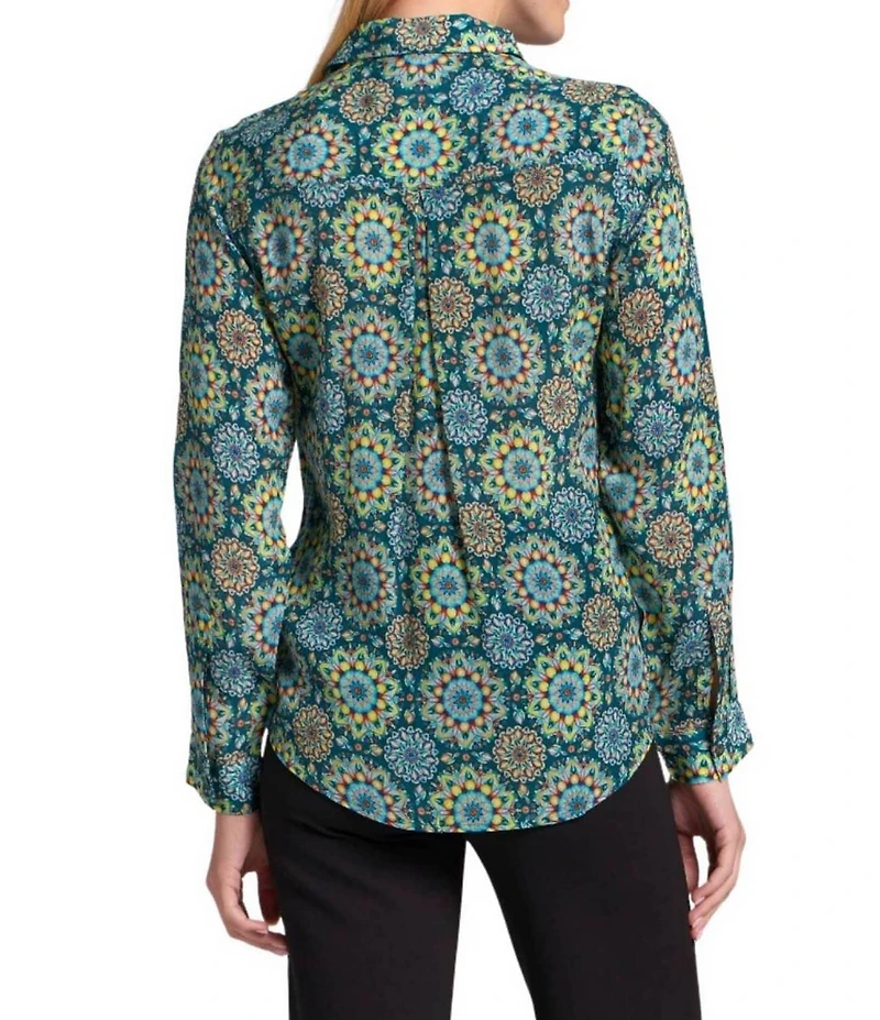 APNY Woven Printed Point Collar Long Sleeve Shirt
