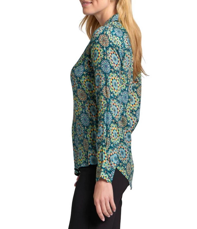 APNY Woven Printed Point Collar Long Sleeve Shirt