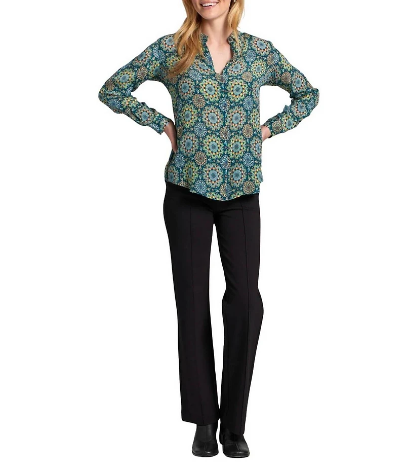 APNY Woven Printed Point Collar Long Sleeve Shirt