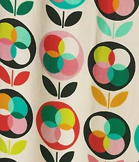 APNY Woven Printed Split V-Neck Long Sleeve Smocked Cuff Blouse