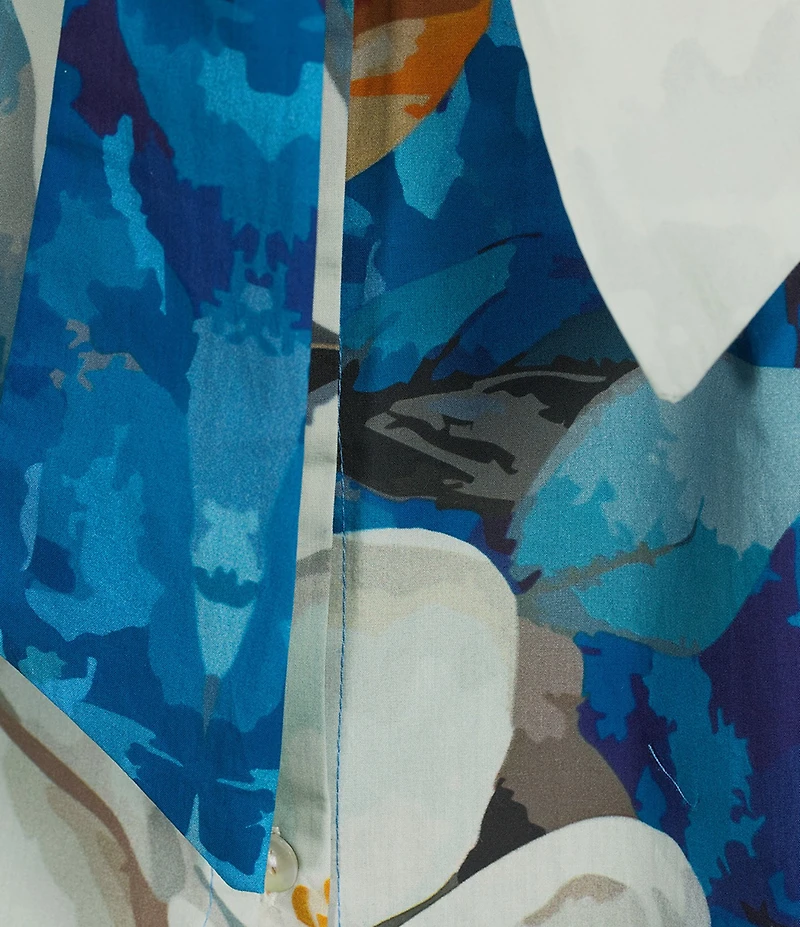 APNY Woven Printed Spread Collar 3/4 Sleeve Shirt Dress