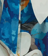 APNY Woven Printed Spread Collar 3/4 Sleeve Shirt Dress