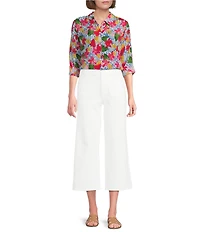 APNY Woven Printed Spread Collar Long Sleeve Shirt