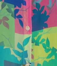 APNY Woven Printed Spread Point Collar Long Sleeve Shirt