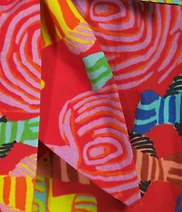 APNY Woven Printed V-Neck Elbow Length Sleeve Tunic Top