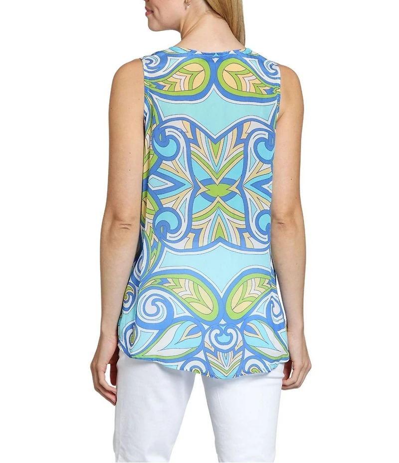 APNY Woven Printed V-Neck Sleeveless Tank