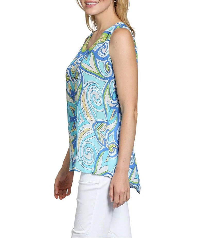 APNY Woven Printed V-Neck Sleeveless Tank