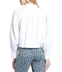 APNY Woven Spread Collar Long Sleeve Button Front Shirt