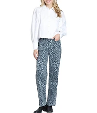 APNY Woven Spread Collar Long Sleeve Button Front Shirt