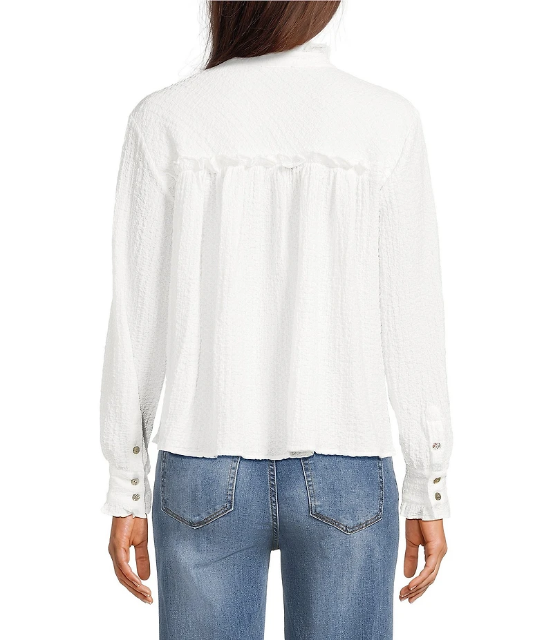 APNY Woven Spread Collar Long Sleeve Shirt