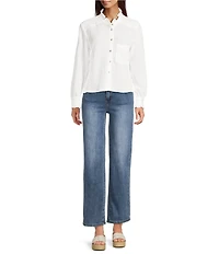 APNY Woven Spread Collar Long Sleeve Shirt