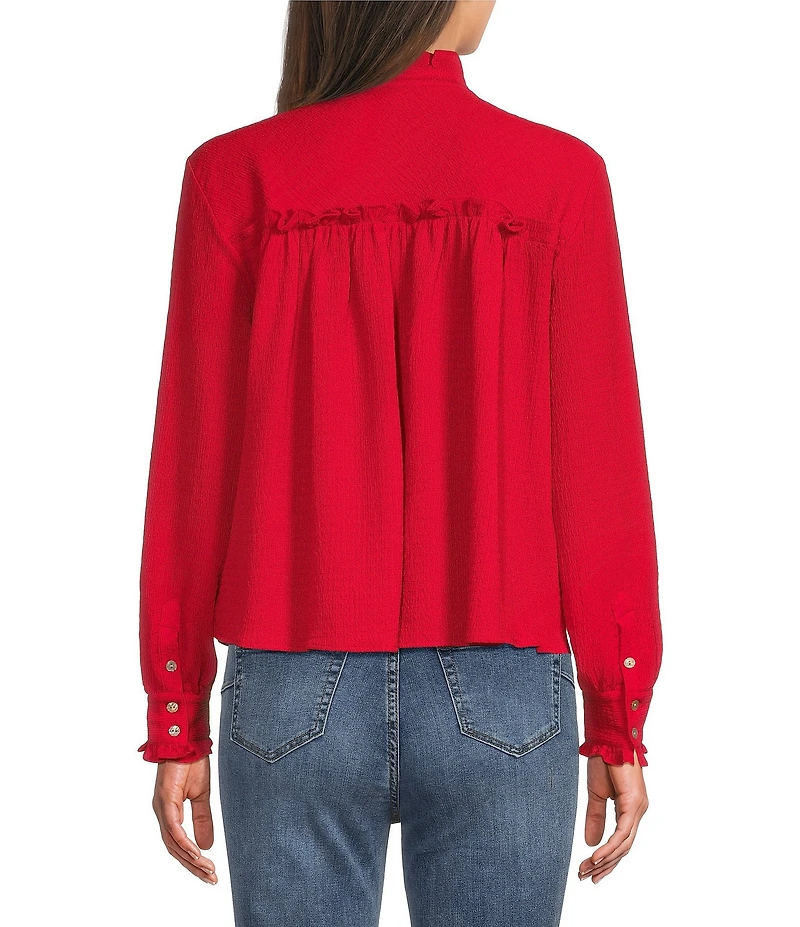 APNY Woven Spread Collar Long Sleeve Shirt