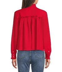 APNY Woven Spread Collar Long Sleeve Shirt