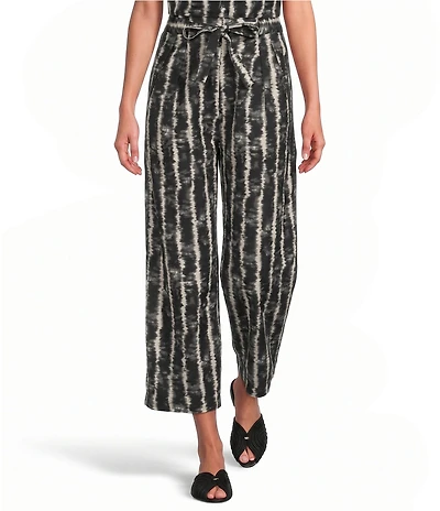 APNY Woven Tie-Dye Print Wide Leg Crop Length Coordinating Pants
