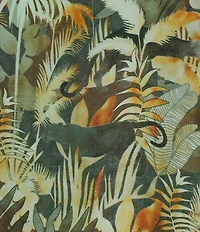 APNY Woven Tropical Print High Neck Long Sleeve Blouse