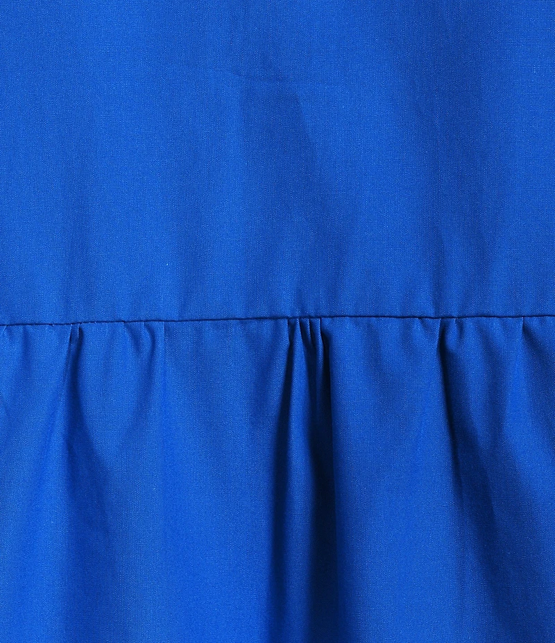 APNY Woven V-Neck Short Sleeve Tiered Midi A-Line Dress