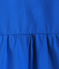 APNY Woven V-Neck Short Sleeve Tiered Midi A-Line Dress