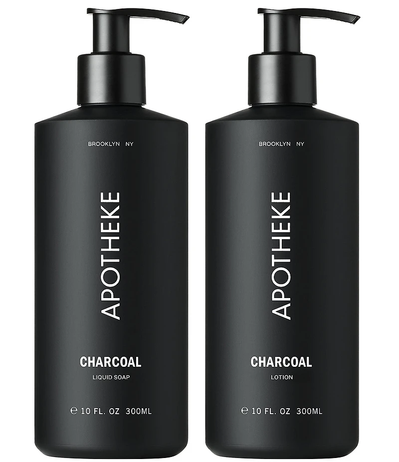 APOTHEKE Charcoal Liquid Soap and Hand & Body Lotion Set
