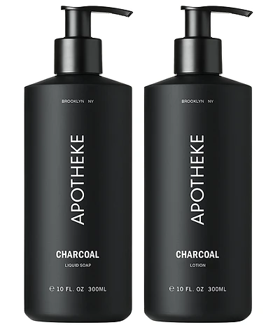 APOTHEKE Charcoal Liquid Soap and Hand & Body Lotion Set