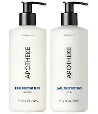 APOTHEKE Earl Grey Bitters Liquid Soap and Hand & Body Lotion Set