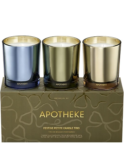 APOTHEKE Holiday Festive Petite Candle Trio Limited-Edition Set