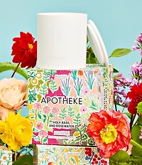 APOTHEKE Limited Edition Garden Collection Holy Basil and Rosewater Specialty 2-Wick Concrete Candle, 14 oz.