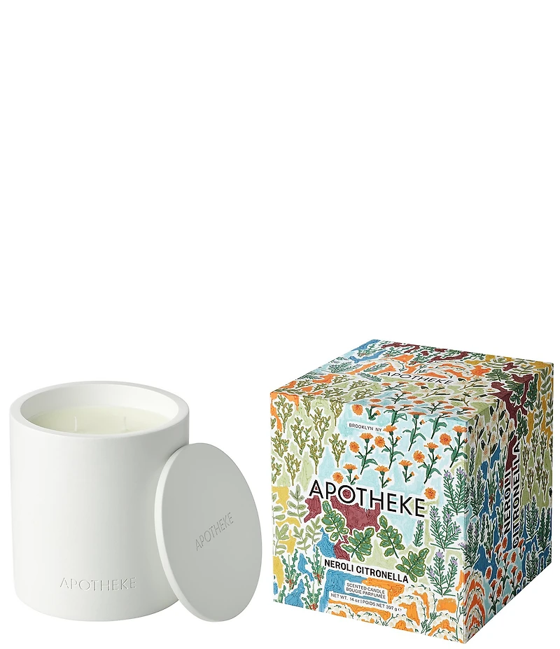 APOTHEKE Limited Edition Garden Collection Neroli Citronella Specialty 2-Wick Concrete Candle, 14 oz.