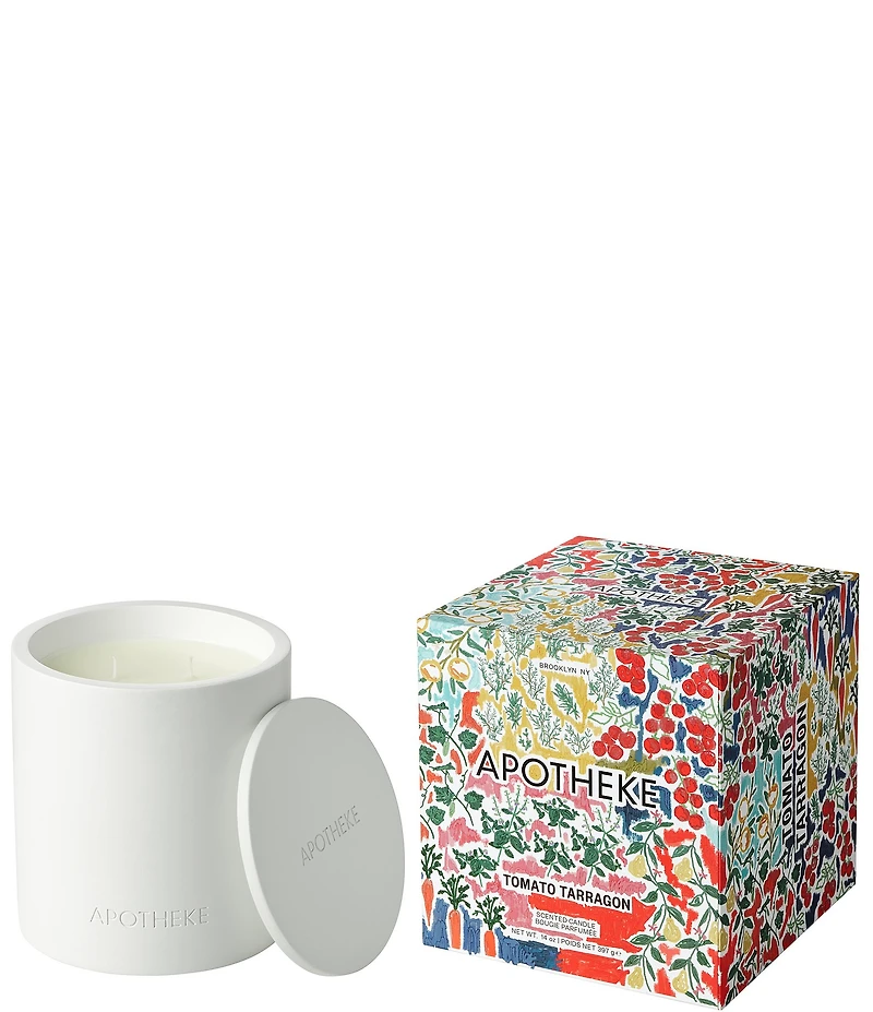 APOTHEKE Limited Edition Garden Collection Tomato Tarragon Specialty 2-Wick Concrete Candle, 14 oz.