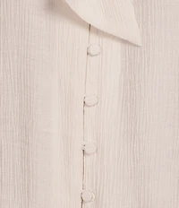 Apricot London Crinkle Tie V-Neck Balloon Sleeve Top
