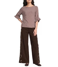 Apricot London Floral Embroidered Wide Leg Jeans