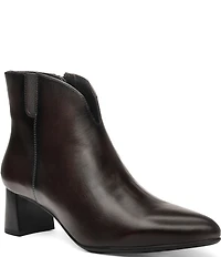 ara Acanthus Leather Faux Fur Lined Block Heel Ankle Booties