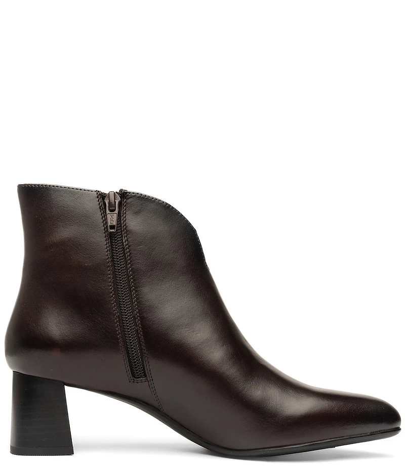 ara Acanthus Leather Faux Fur Lined Block Heel Ankle Booties
