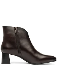 ara Acanthus Leather Faux Fur Lined Block Heel Ankle Booties