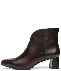ara Acanthus Leather Faux Fur Lined Block Heel Ankle Booties