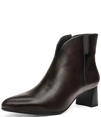 ara Acanthus Leather Faux Fur Lined Block Heel Ankle Booties