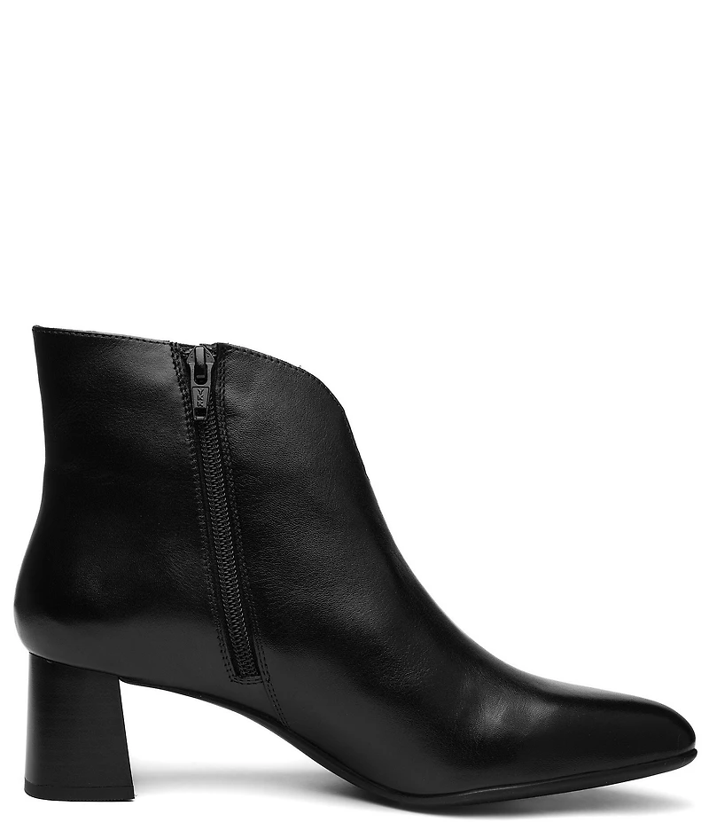 ara Acanthus Leather Faux Fur Lined Block Heel Ankle Booties