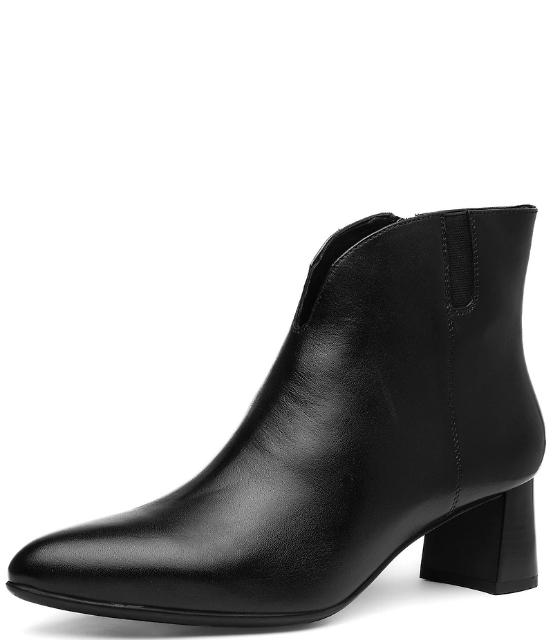 ara Acanthus Leather Faux Fur Lined Block Heel Ankle Booties