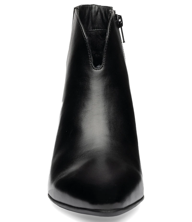 ara Acanthus Leather Faux Fur Lined Block Heel Ankle Booties