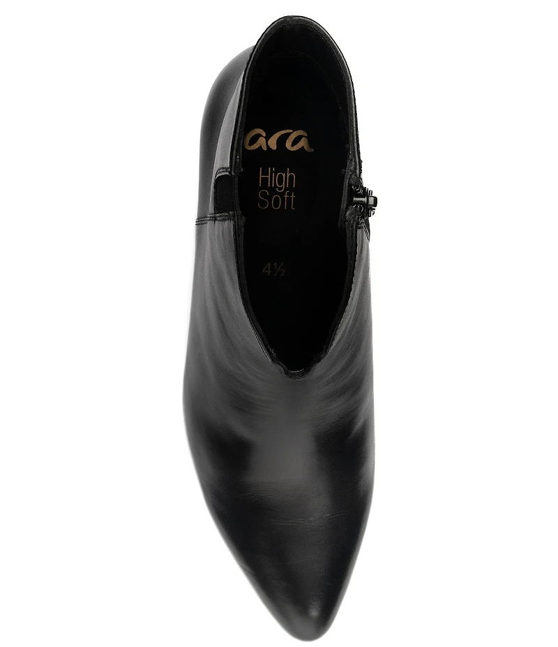 ara Acanthus Leather Faux Fur Lined Block Heel Ankle Booties