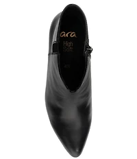 ara Acanthus Leather Faux Fur Lined Block Heel Ankle Booties