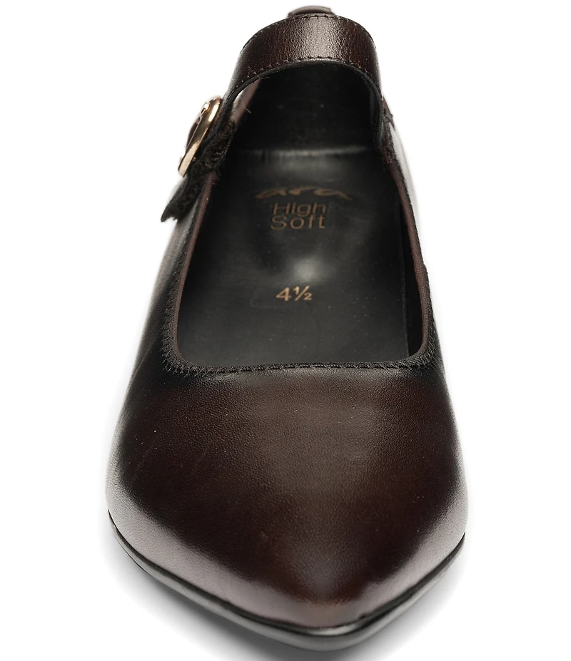 ara Adelaide Leather Block Heel Mary Jane Pumps