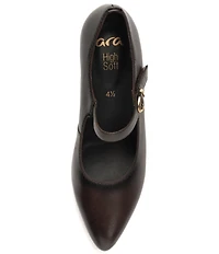 ara Adelaide Leather Block Heel Mary Jane Pumps